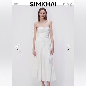 Jonathan Simkhai The Caroline Pleated Midi Dress Size 2